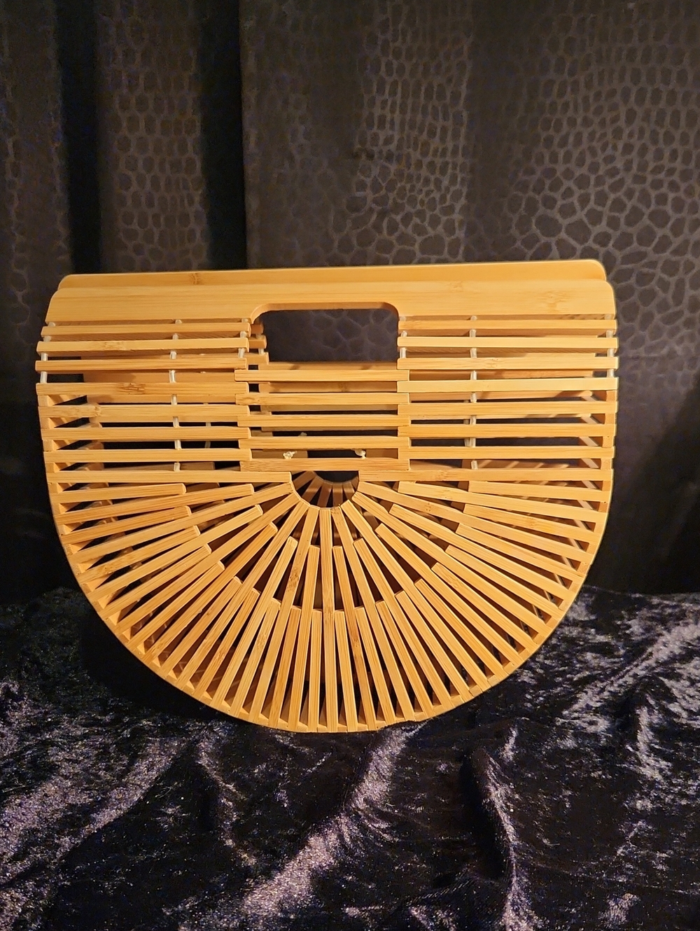 Bamboo Semi-Circle Handbag - Natural Tan Women Bag